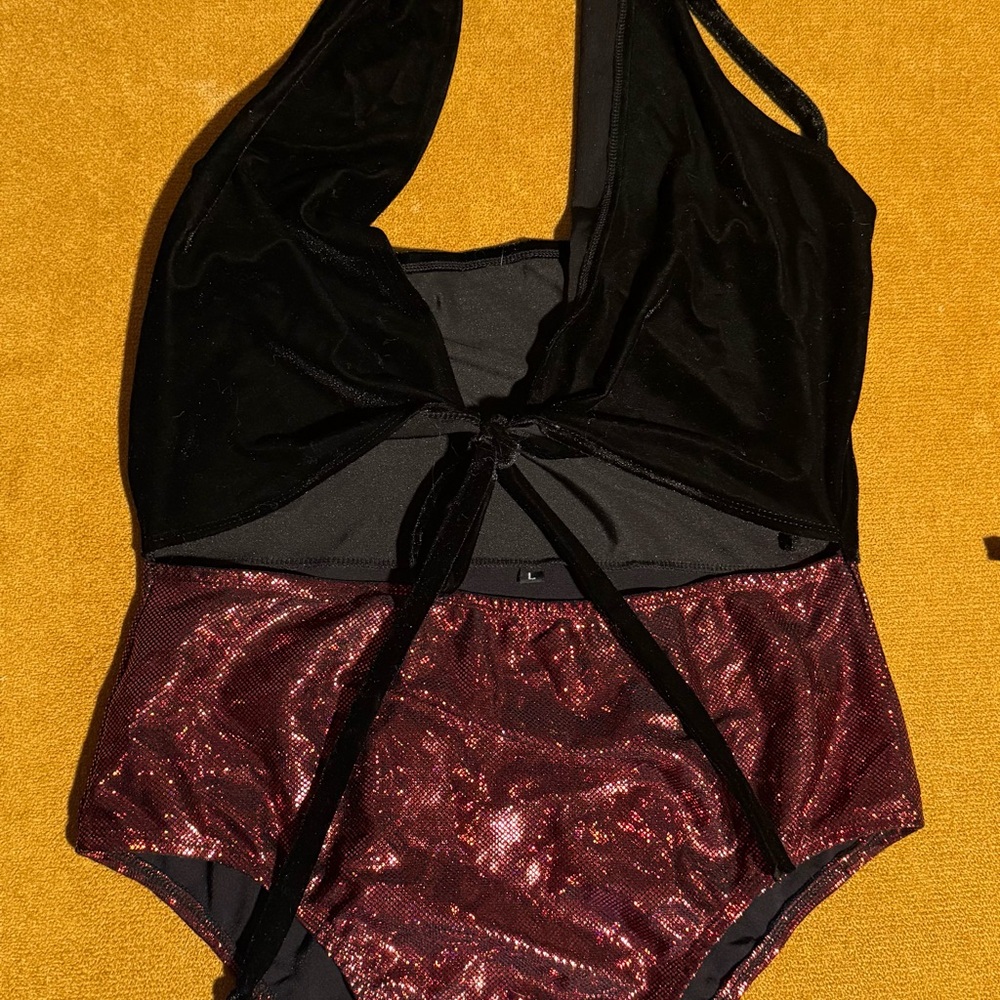Sweet Electric Ravewear Velvet Tie Top Bodysuit